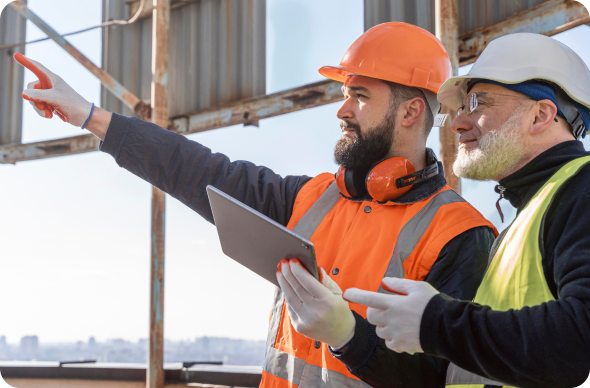 Workers on site